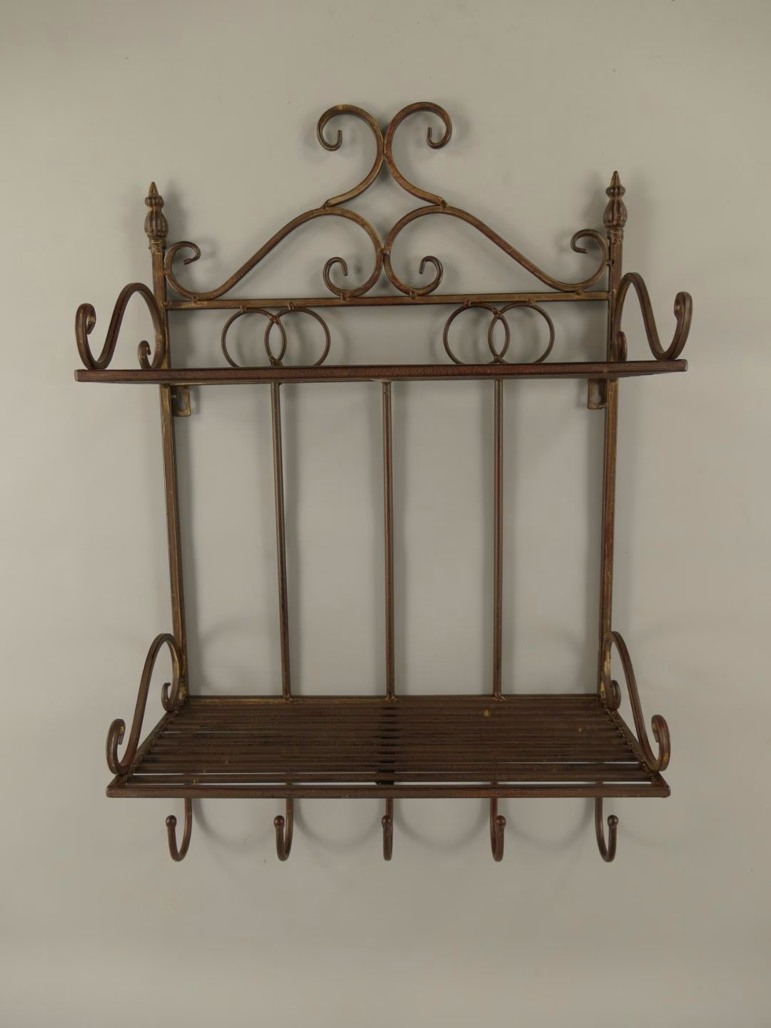 Keukenrek Wandrek Bruin Metaal – 42×20×68 cm – Industrieel Keukenrek 4 Keukenrek Wandrek Bruin Metaal – 42×20×68 cm – Industrieel Keukenrek - Afbeelding 4