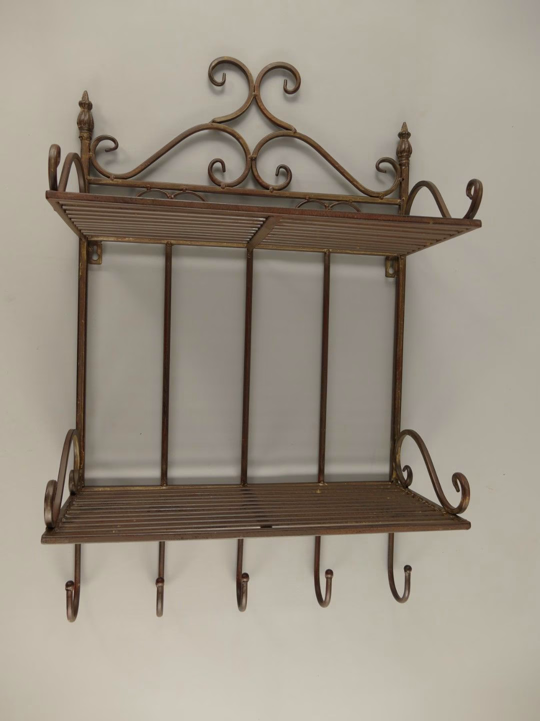 Keukenrek Wandrek Bruin Metaal – 42×20×68 cm – Industrieel Keukenrek 5 Keukenrek Wandrek Bruin Metaal – 42×20×68 cm – Industrieel Keukenrek - Afbeelding 5
