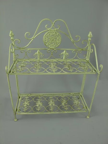 Metalen staande keukenrek vintage wit 1 Metalen staande keukenrek vintage wit