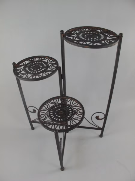Tafel plantentafel bruin metaal 2 Tafel plantentafel bruin metaal - Afbeelding 2