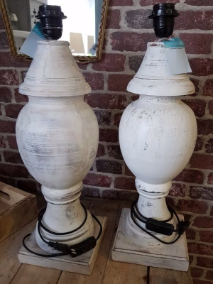 Tafellamp baluster wit