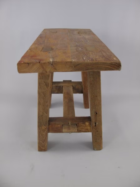 Teakhouten Bank 100 cm – Uniek & Handgemaakt van Oud Teakhout 2 Teakhouten Bank 100 cm – Uniek & Handgemaakt van Oud Teakhout - Afbeelding 2