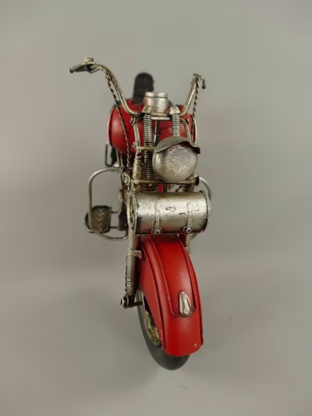 Indian Motor Rood – Vintage Blikken Motor 42 cm 4 Indian Motor Rood – Vintage Blikken Motor 42 cm - Afbeelding 4