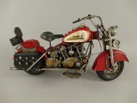 Indian Motor Rood – Vintage Blikken Motor 42 cm 5 Indian Motor Rood – Vintage Blikken Motor 42 cm - Afbeelding 5