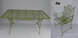 Tuinset van metaal groen