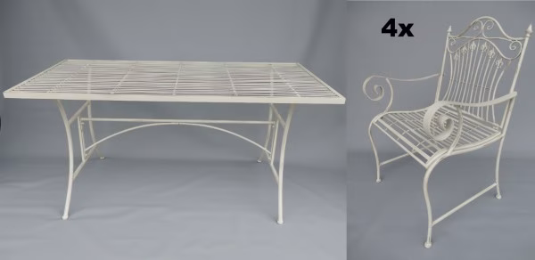 Tuinset metaal wit tuinset – stevige stoelen & tuintafel – los verkrijgbaar 1 Tuinset metaal wit