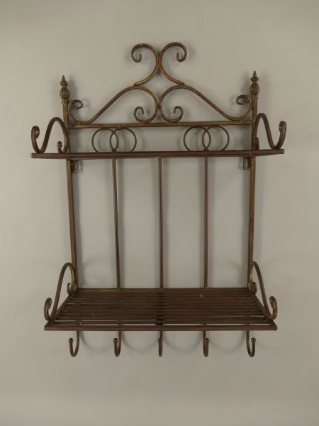 Keukenrek Wandrek Bruin Metaal – 42×20×68 cm – Industrieel Keukenrek 3 Keukenrek Wandrek Bruin Metaal – 42×20×68 cm – Industrieel Keukenrek - Afbeelding 3