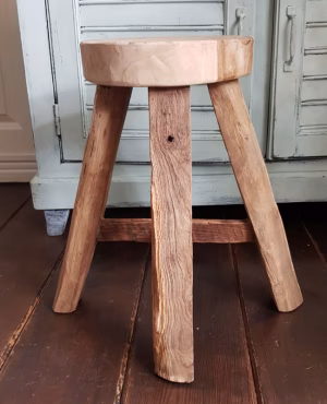 Teak hout krukje/bijzettafel