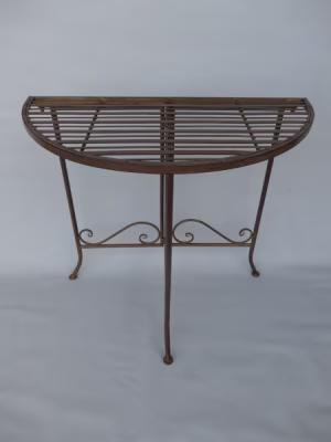 Wandtafel tuintafel bruin halfrond