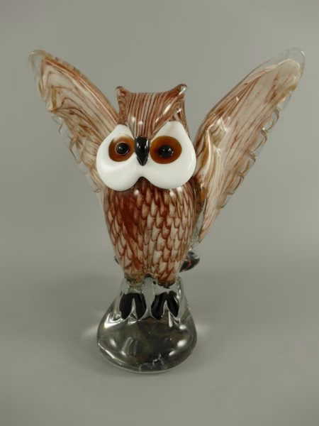 Glazen figuur Murano stijl uil 1 Glazen figuur Murano stijl uil kleur