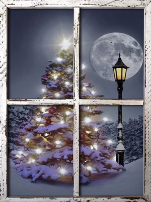 Schilderij kerstboom led 90+