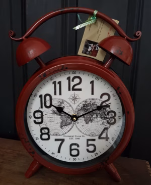 Wekker klok retro style rood