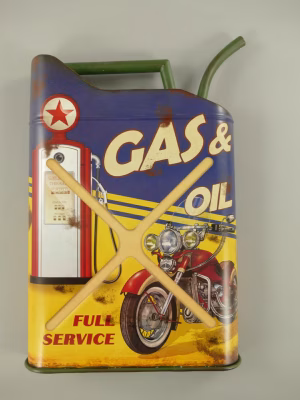 Wandbord reclamebord jerrycan Dad's garage
