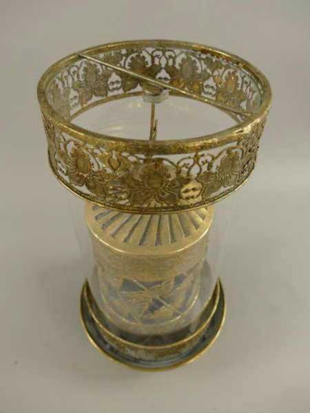 lantaarn/windlicht draaiende koker goud 2 lantaarn/windlicht draaiende koker goud - Afbeelding 2