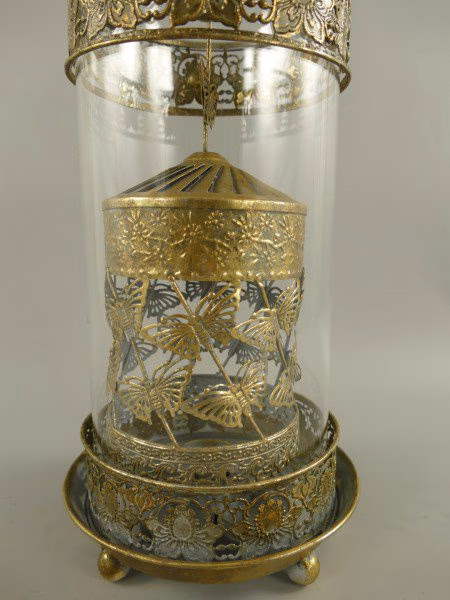 lantaarn/windlicht draaiende koker goud 3 lantaarn/windlicht draaiende koker goud - Afbeelding 3