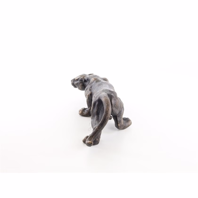 Stoere gietijzeren panter – decoratief beeld in sluiphouding 3 Sluipende Panter van Gietijzer