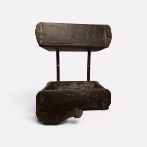 Stoere landelijke steenmal etagère Mooss 36 cm Lang