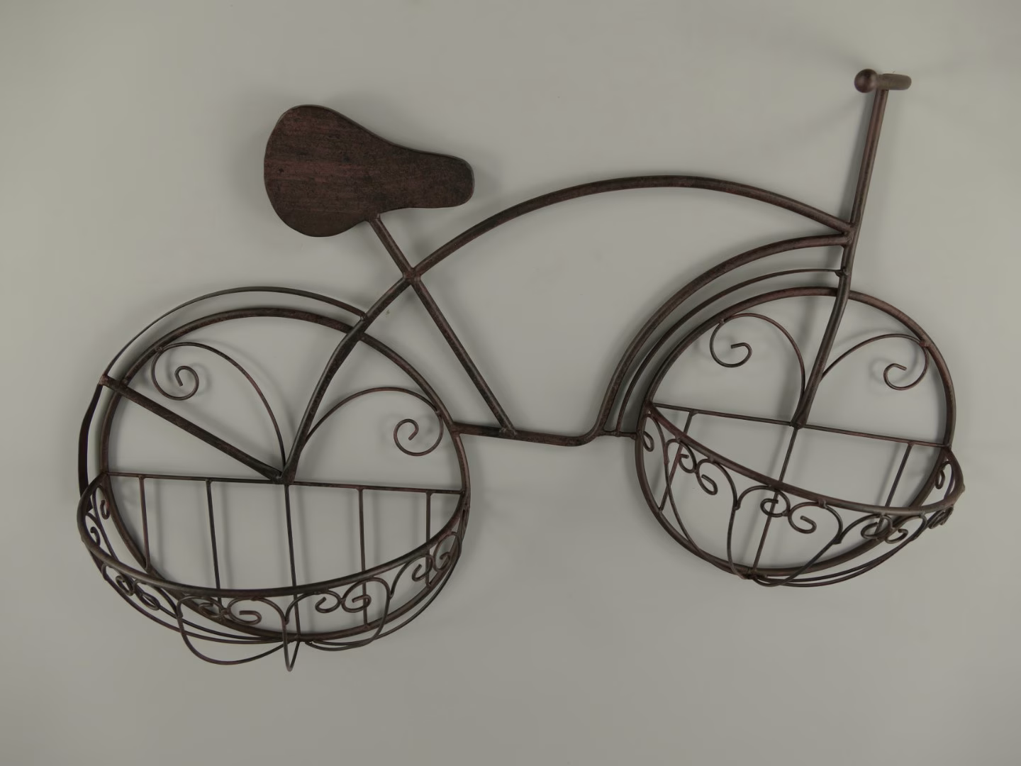 Metalen plantenbak model fiets bruin 3 Metalen plantenbak model fiets bruin - Afbeelding 3