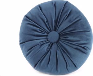 Kussen Alize velvet rond blauw