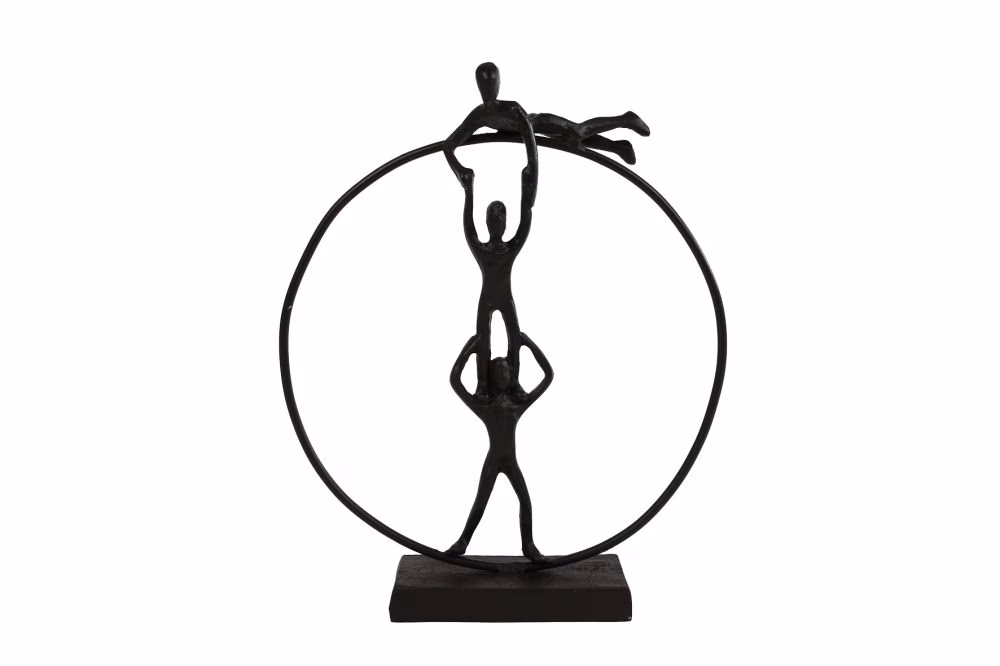 Sculptuur "spelende kinderen in ring" metaal 1 Sculptuur "spelende kinderen in ring" metaal