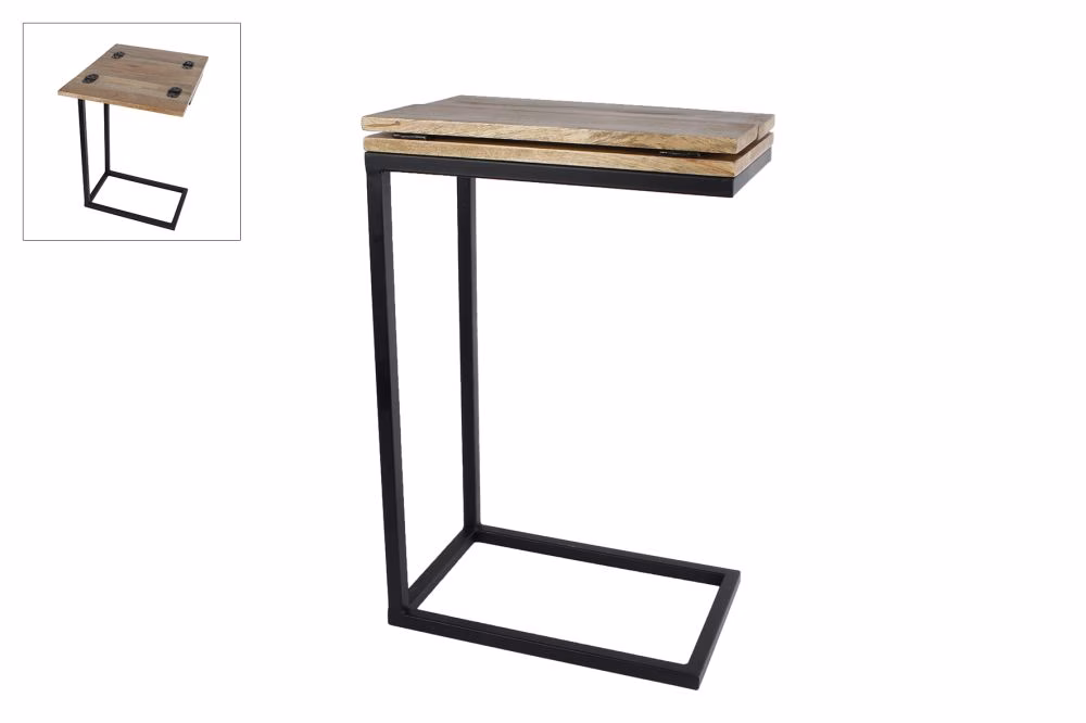 Bijzettafel laptoptafel "Amy" mango hout. 1 bijzettafel-laptoptafel-amy-mango-hout