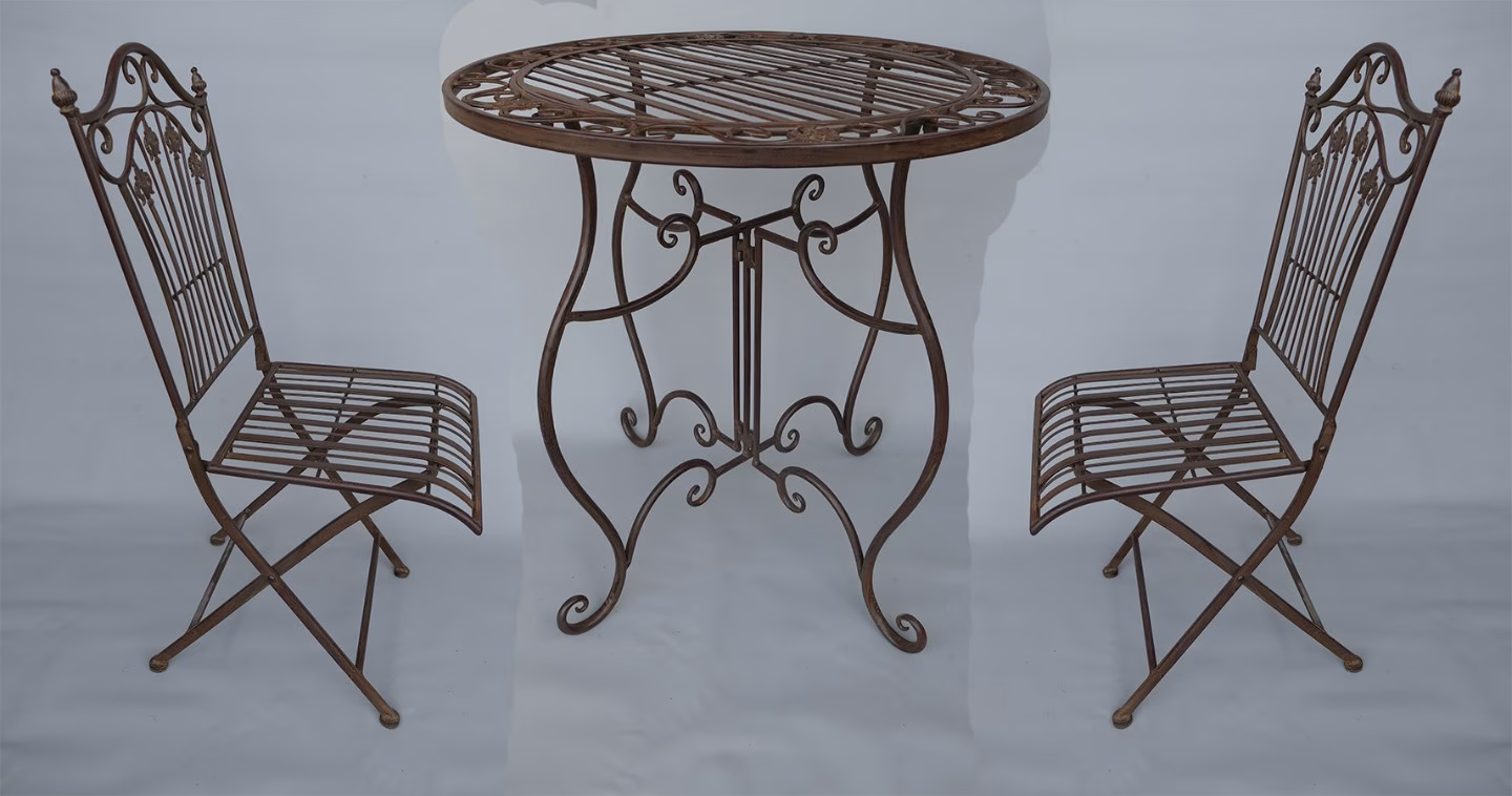 Brocante bruin klassieke tuinset 1 Brocante bruin klassieke tuinset