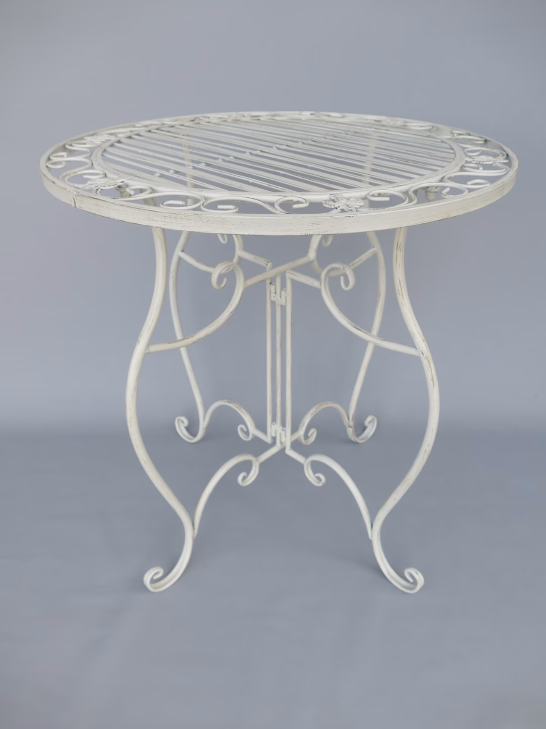 Brocante klassieke tuinset wit 3 Brocante klassieke tuinset wit - Afbeelding 3