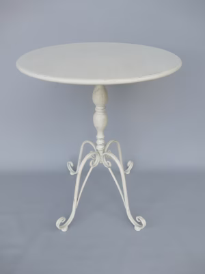 Bijzettafel ijzer rustiek wit