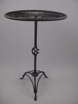 Tafel rond antiek look zwart