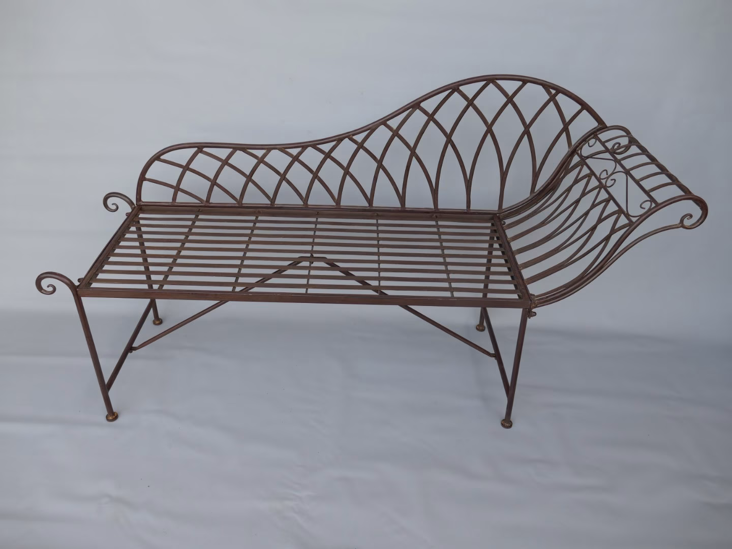 Metalen klassieke tuinbank sofa bruin 2 Metalen klassieke tuinbank sofa bruin
