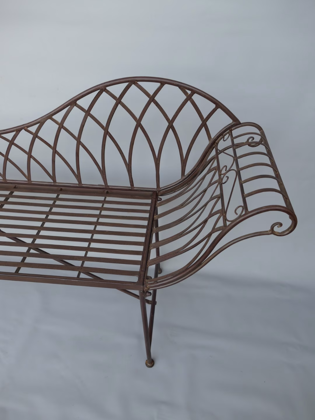 Metalen klassieke tuinbank sofa bruin 3 Metalen klassieke tuinbank sofa bruin - Afbeelding 3
