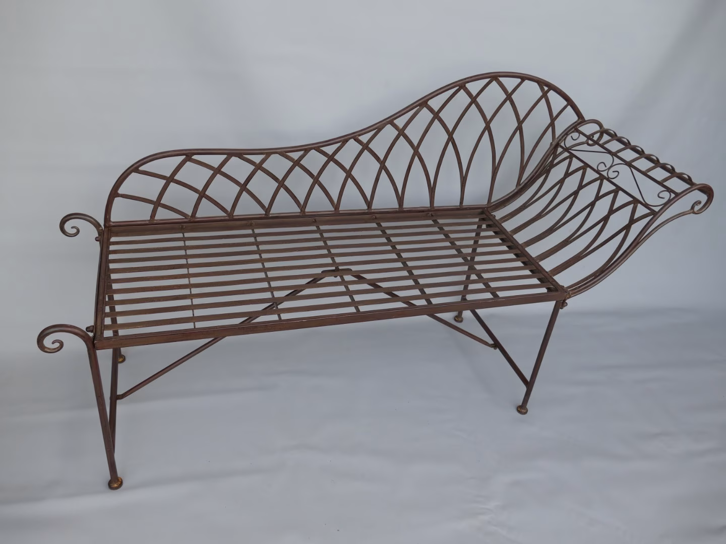 Metalen klassieke tuinbank sofa bruin 1 Metalen klassieke tuinbank sofa bruin
