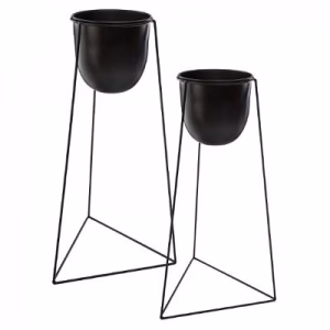 Plantenstandaard Atmosphera set zwart