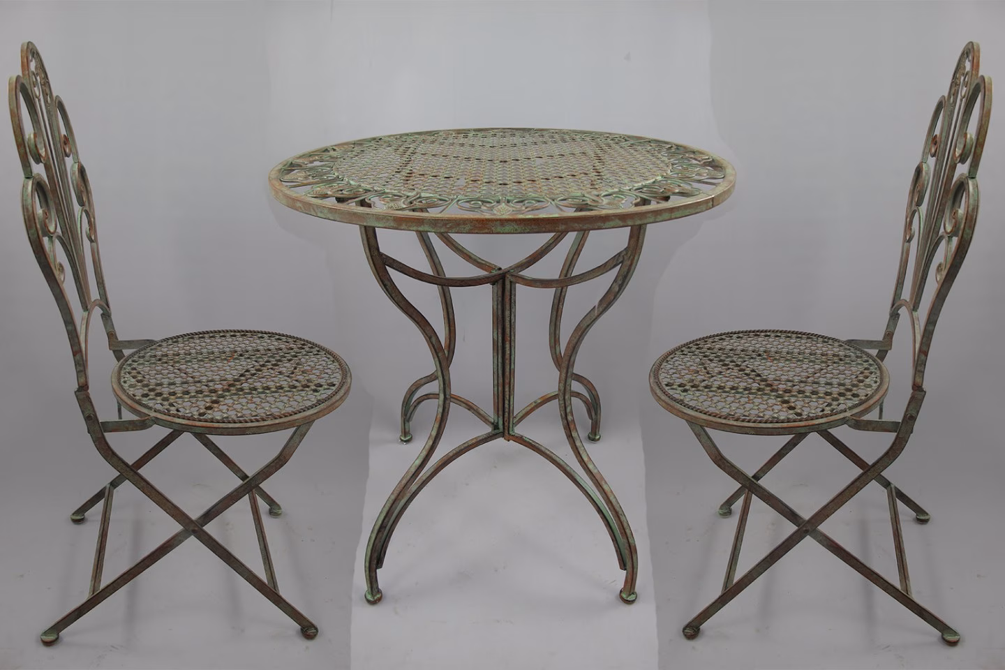 Brocante klassieke tuinset bruin/groen 1 Brocante klassieke tuinset bruin/groen