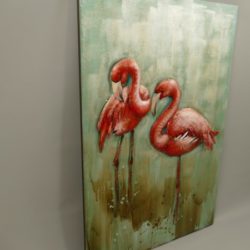 Flamingo schilderij 3D metaal