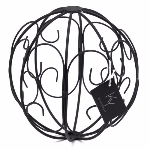 Metalen decoratiebal zwart 15x15xcm 2 Metalen decoratiebal zwart