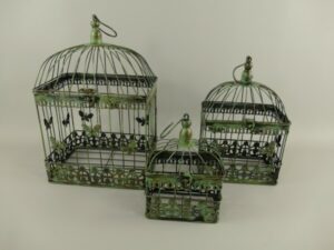 Vogelkooi set van drie groen