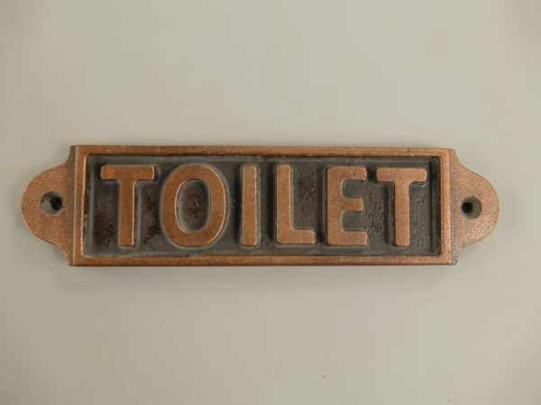 Toilet wandbord koper kleur 1 Toilet wandbord koper kleur