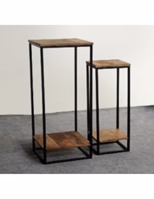 Plantentafel zuil mangohouten 100cm