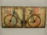 Schilderij 3D twee luik 2 Schilderij fiets twee luik