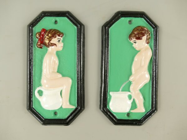 Bord ijzer groen toilet