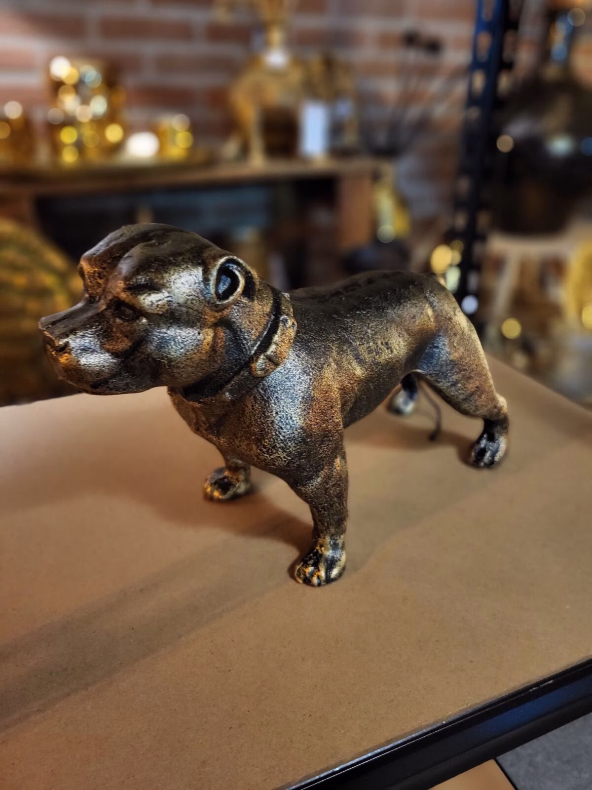 Bulldog hond rustiek gietijzer 6 Bulldog hond rustiek gietijzer