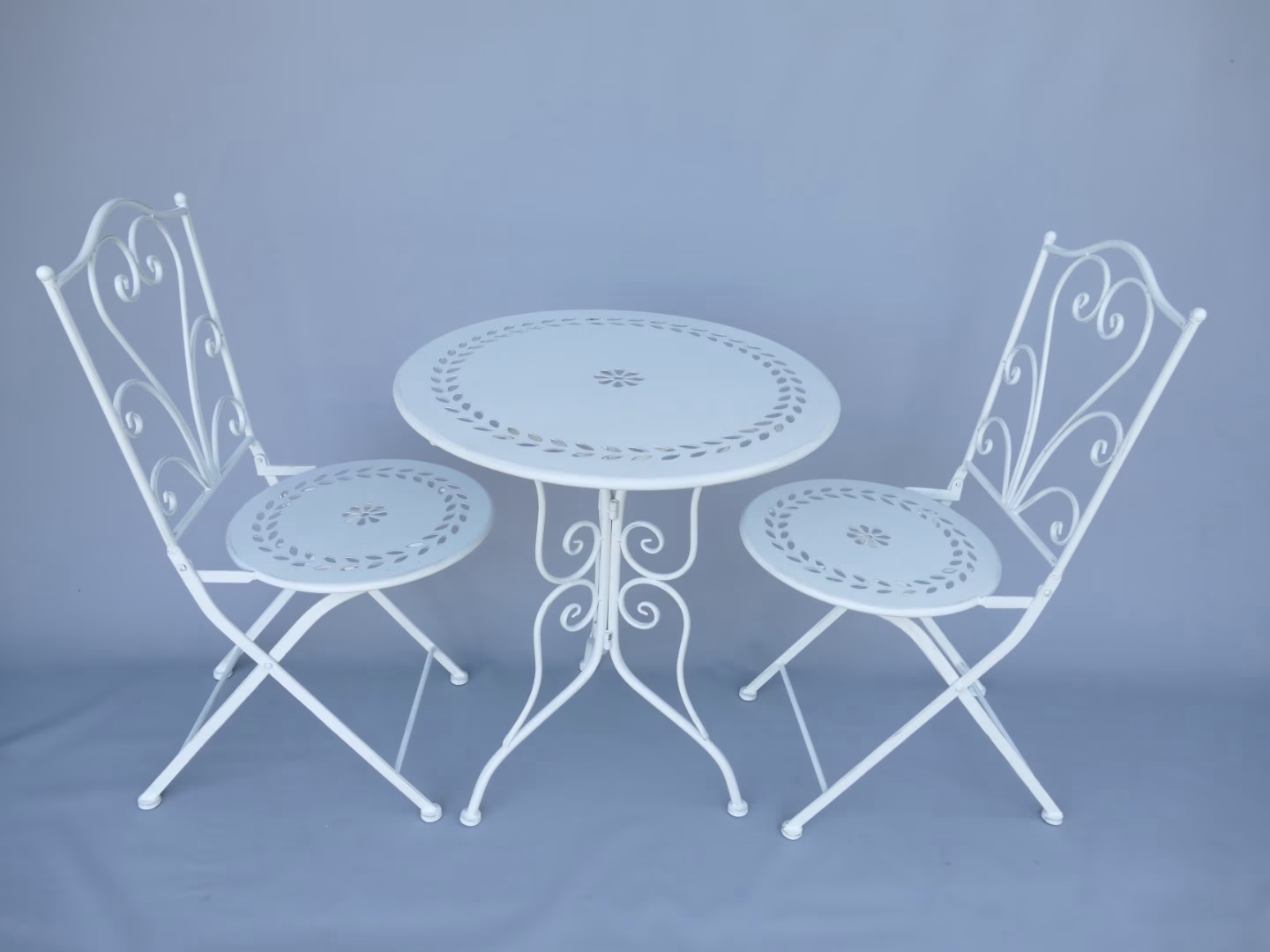 Bistro set rustiek wit 1 Bistro set rustiek wit