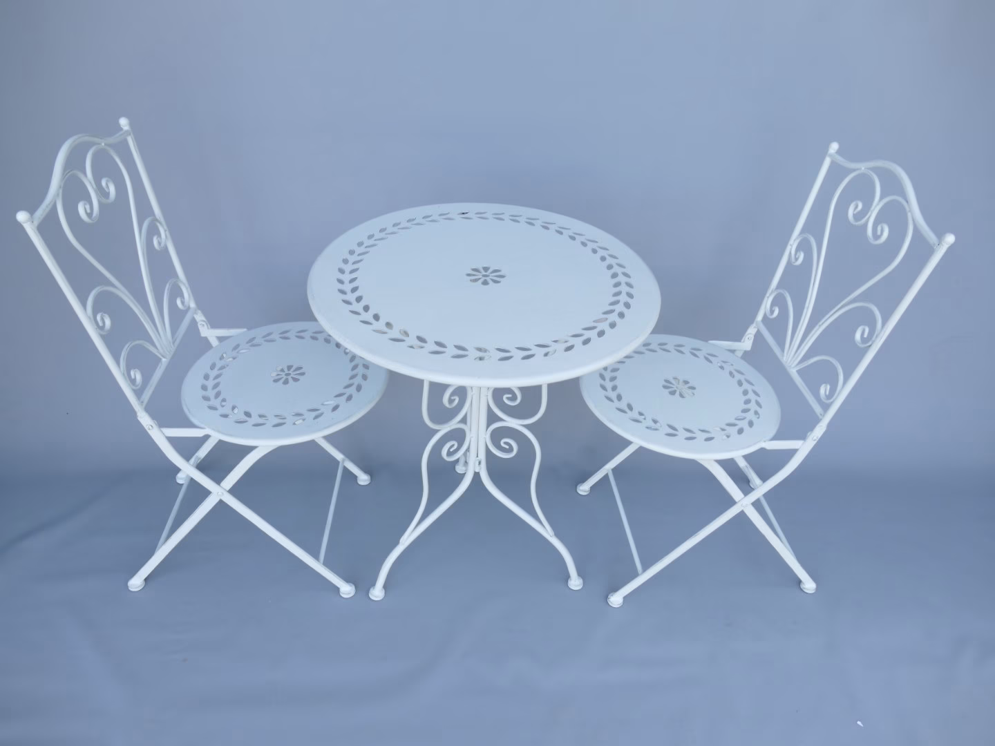 Bistro set rustiek wit 2 Bistro set rustiek wit - Afbeelding 2