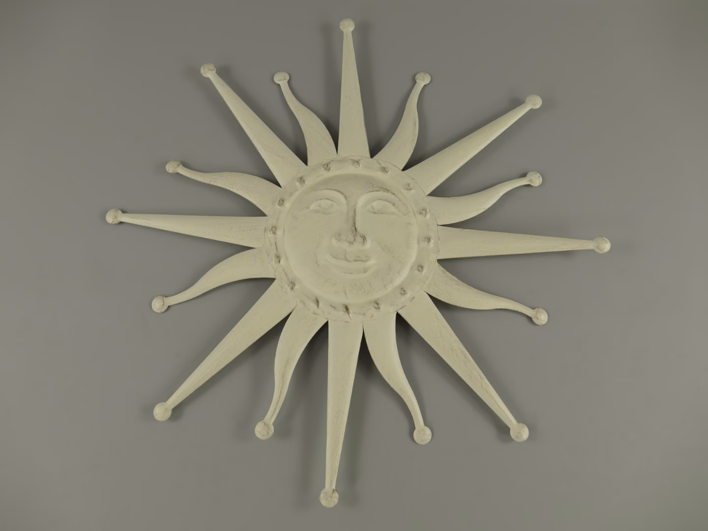 Wandornament zon ijzer wit 1 337.081W