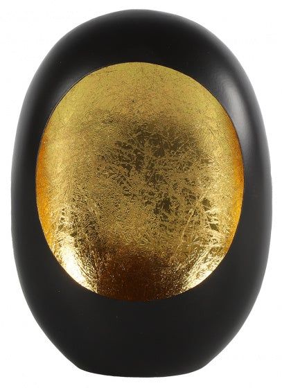 Windlicht Egg zwart/goud M