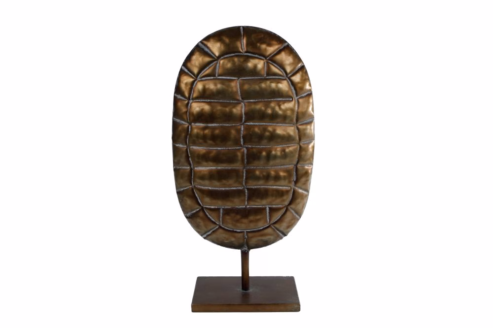 Sculptuur Turtle brons metaal – decoratief beeld op voet – 45 cm 1 Sculptuur "Turtle" brons metaal