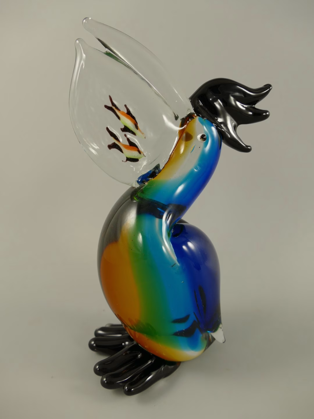 Glasbeeld Murano stijl Pelikaan Handgemaakt Kunstobject 2 Glasbeeld Murano stijl Pelikaan