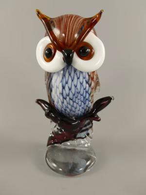 Glas beeld Murano stijl uil