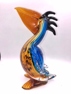 Glasfiguur Murano stijl Pelikaan